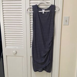 Leith Ruched Heathered blue Sleeveless Dress size medium